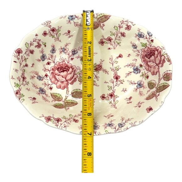 Johnson Brothers Rose Chintz Vegetable Bowl Porcelain 9" Oval Serving Vintage - Picture 7 of 9
